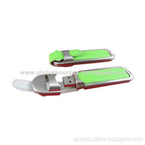 Leather USB Flash Drives, 8 and 16GB, Comes with Plug-and-play Function, OEM Orders Welcomed